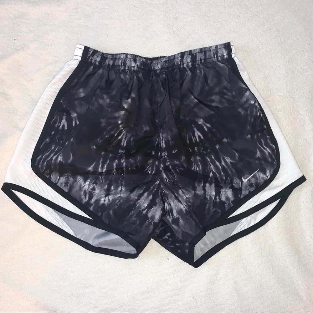 Black and White Tie-dye Nike Shorts